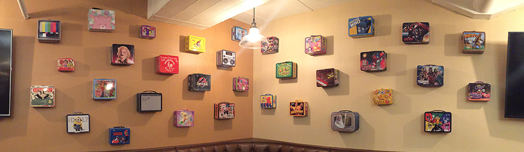 photo of lunch boxes on walls